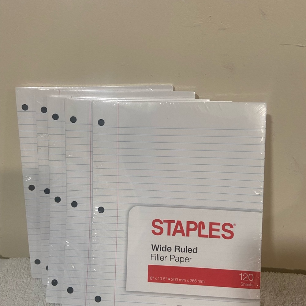 Staples Wide Ruled Filler Paper Pack 5 pk